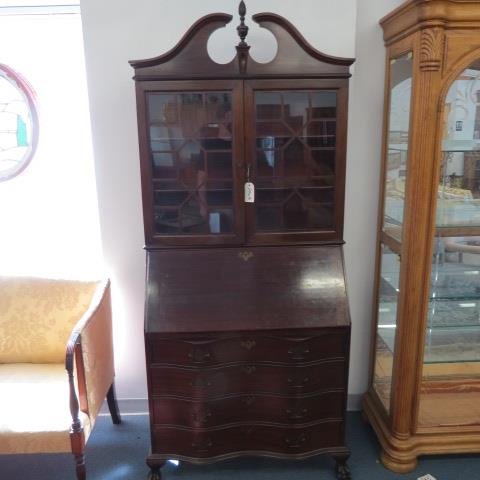 Mahogany Secretary Bookcase, (1 of 2)