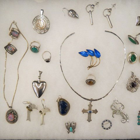 30 pc Sterling Silver Jewelry Lot, (1 of 2)