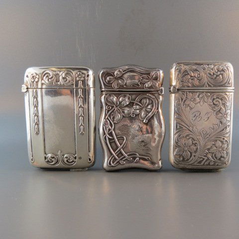 3 Victorian Sterling Silver Match Safes, (1 of 2)