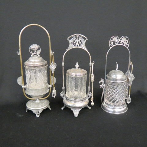 3 Victorian Silverplate Pickle Castors, (1 of 5)