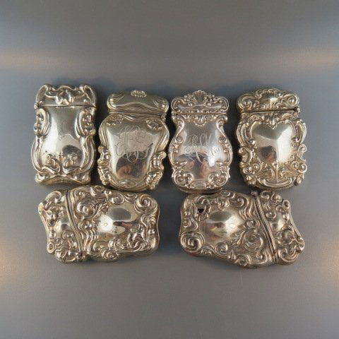 6 Victorian German Silver Match Safes, (1 of 2)