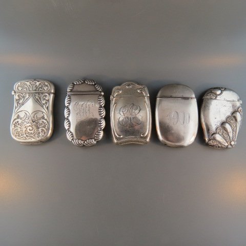 5 Sterling Silver Match Safes, (1 of 2)
