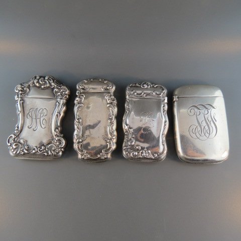 4 Victorian Sterling Silver Match Safes, (1 of 2)