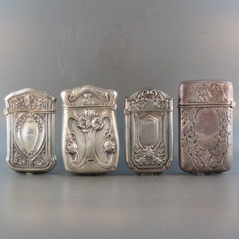 4 Victorian Sterling Silver Match Safes, (1 of 4)