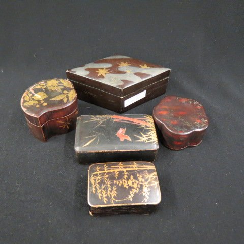 5 Japanese Lacquerware Boxes, (1 of 3)