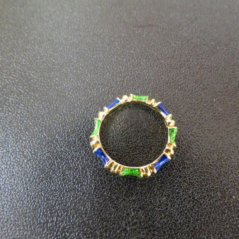 Tiffany 18k Gold Enameled Ring, (1 of 4)