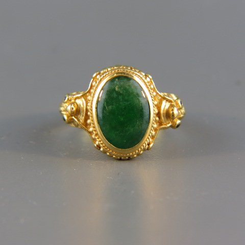 Chinese Jade 24k Gold Ring, (1 of 3)