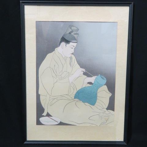 Paul Jacoulet, woodcut, (1 of 4)