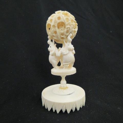 Chinese Carved Ivory Mystery Ball, (1 of 4)