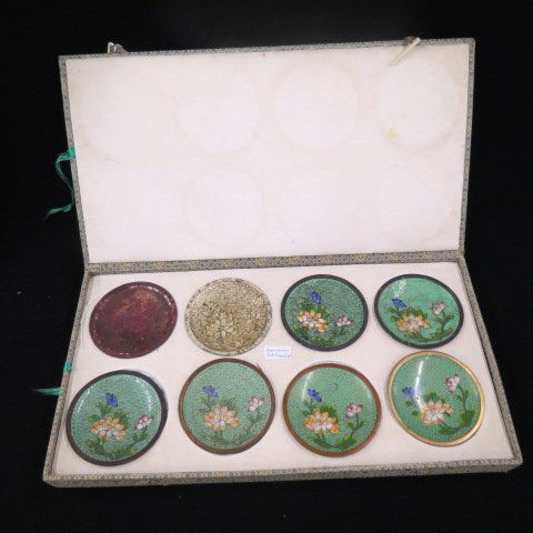 8 pc. Chinese Cloisonne Set of Pin Trays, (1 of 3)