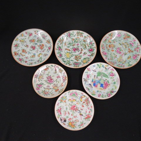 6 Oriental Celedon Plates, (1 of 5)