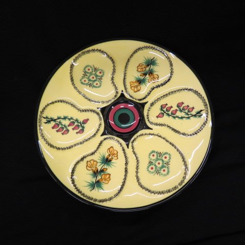 3 Henriot Quimper Pottery Oyster Plates, (1 of 2)