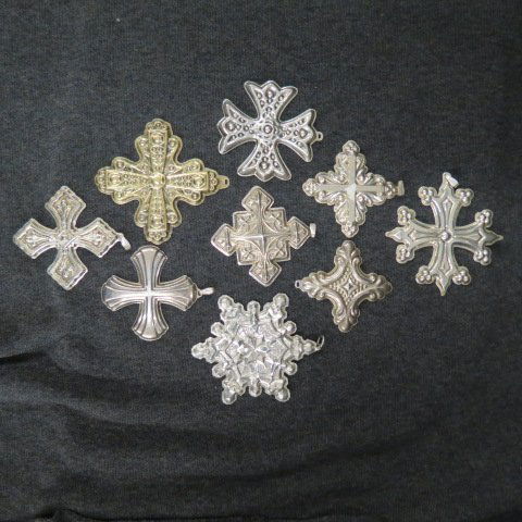 9 Sterling Silver Christmas Ornaments, (1 of 4)