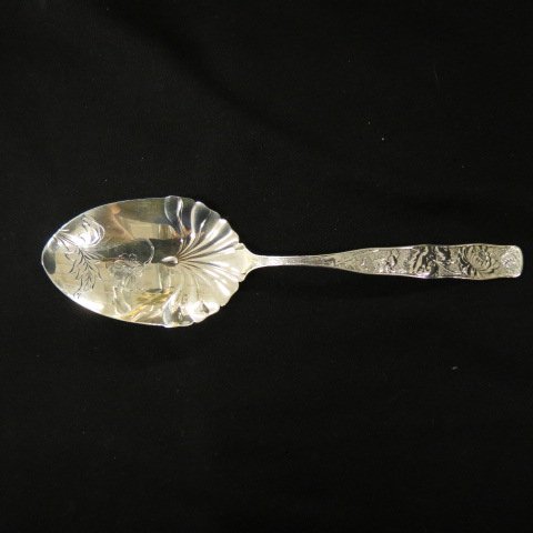 Victorian Sterling Silver Serving Spoon, (1 of 3)