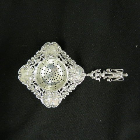 Dutch Silver Tea Strainer, (1 of 3)
