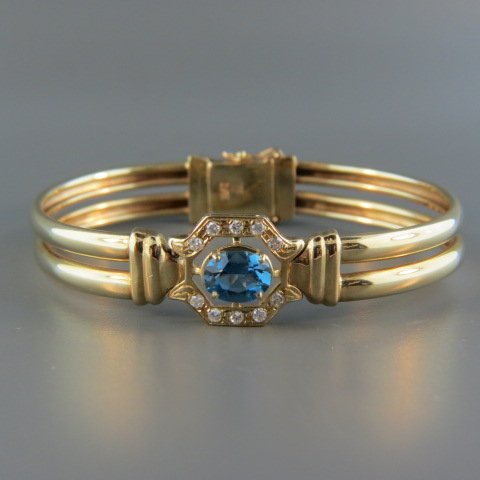 Blue Topaz and Diamond Bracelet, (1 of 4)