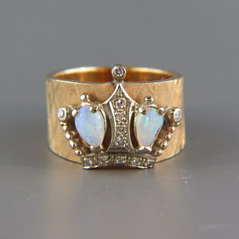 Opal and Diamond Ring, (1 of 4)