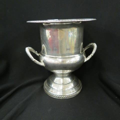Silverplate Wine Cooler,: classic urn shape, handled, 10".