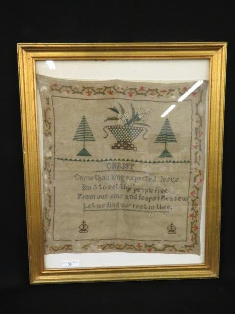 Early 19th Century Sampler "Christ, come (1 of 2)