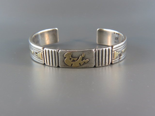 Navajo Indian Gold & Sterling Bracelet (1 of 4)