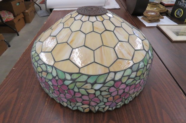 Leaded Slag Glass Shade, (1 of 4)