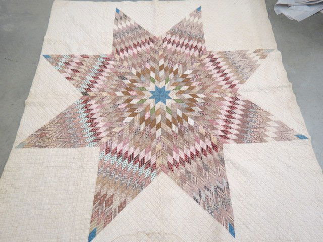 Antique Handmade Quilt "Texas Star", (1 of 5)