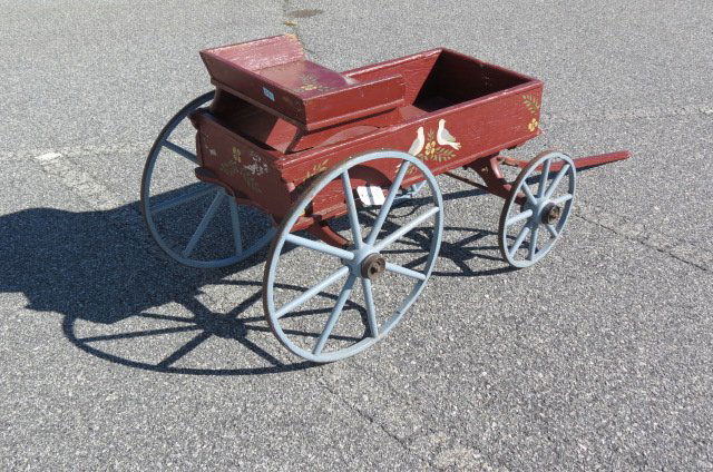 Antique Painted Wood Wagon, (1 of 2)