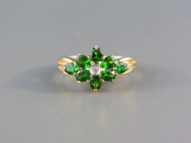 Tsavorite Garnet & Diamond Ring, (1 of 5)