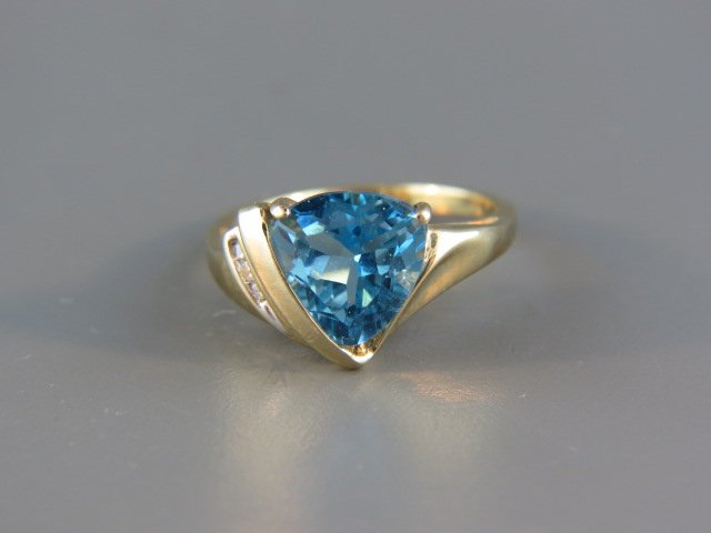 Blue Topaz & Diamond Ring, (1 of 4)
