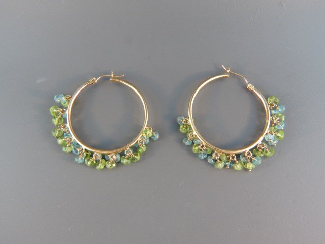 Peridot & Blue Topaz Earrings, (1 of 2)