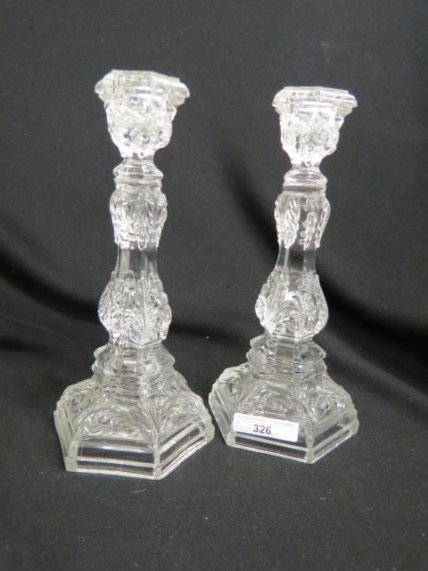 Pair of Early Glass Candlesticks, (1 of 4)