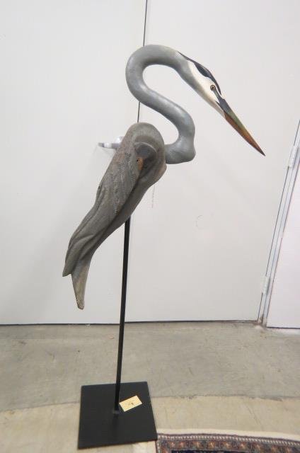 Arther F. Gremillion, carved Great Blue Heron, (1 of 4)