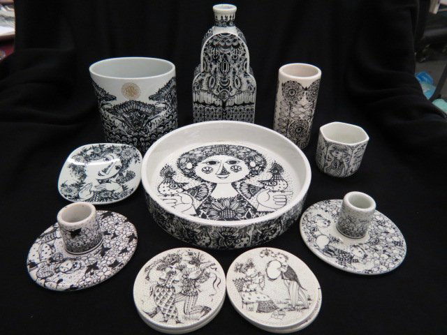 12 Bjorn Wiinblad Nymolle Ceramics; (1 of 6)