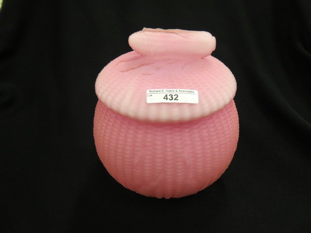 Victorian Cranberry Satin Glass Biscuit Jar, (1 of 3)