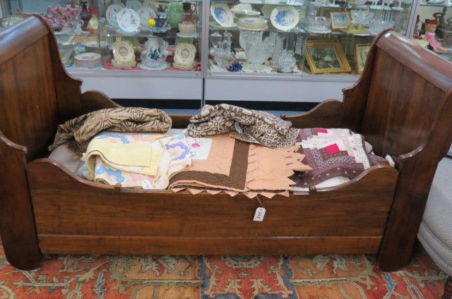 19th Century Sleigh Bed. (1 of 3)