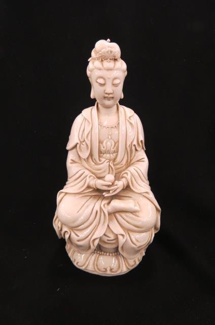 Chinese Pottery of a Seated Guan Yin, (1 of 5)