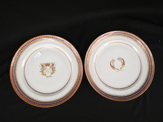 2 Chinese Armorial Porcelain Plates, (1 of 3)