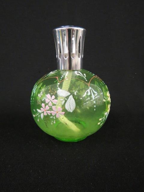 Victorian Enameled Emerald Glass Perfume Burner, (1 of 3)