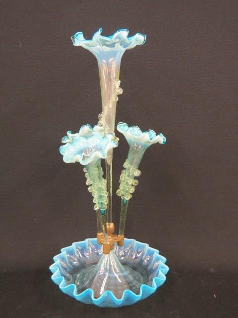 Victorian Opalescent Art Glass Epergne, (1 of 4)