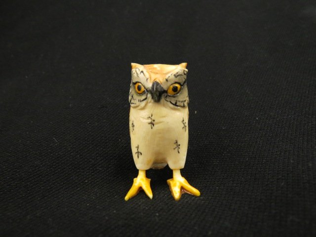 Carved Ivory Figurine of an Owl, (1 of 4)