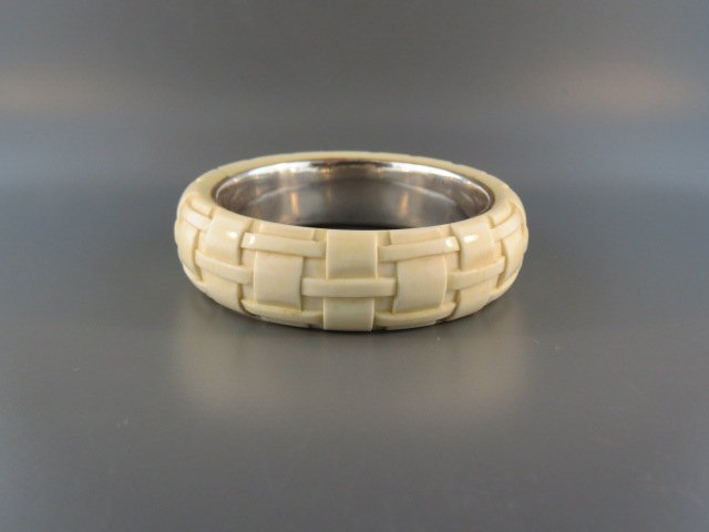 Ivory & Silver Bangle Bracelet, (1 of 3)