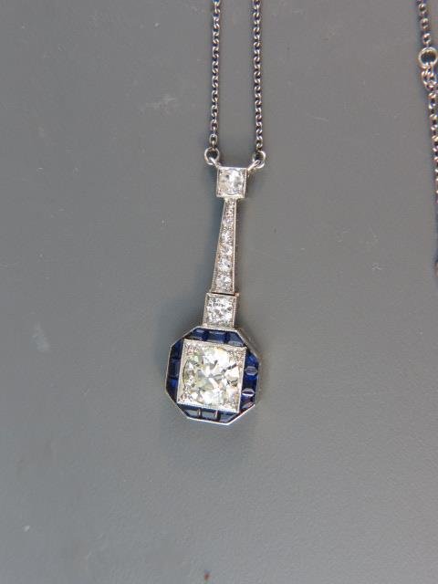 Diamond & Sapphire Pendant, (1 of 3)