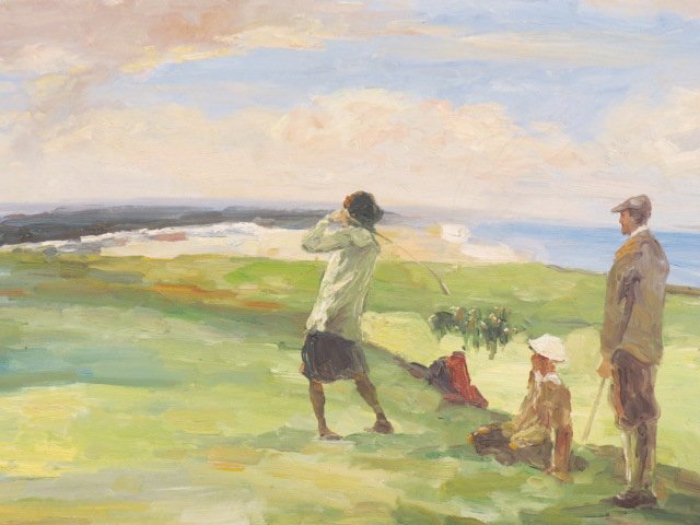 Thomas McKendrick, oil, golfers at St. Andrews, (1 of 4)