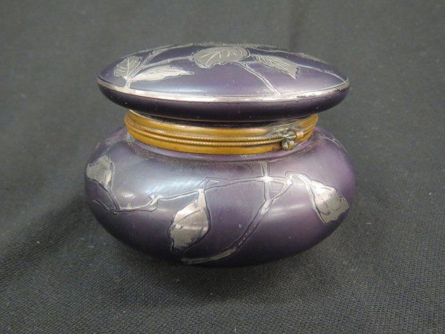 Victorian Art Glass Dresser Box, (1 of 3)