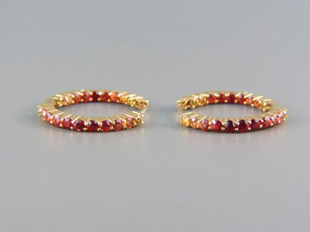 Orange Sapphire Hoop Earrings, (1 of 3)