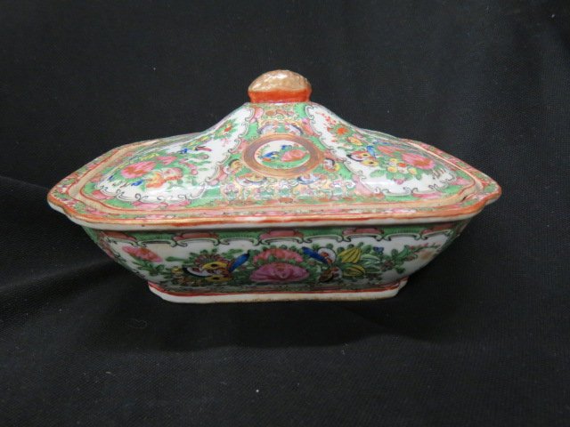 Chinese Rose Medallion Porcelain Covered Server, (1 of 5)