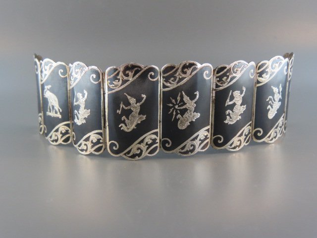 Sterling Silver Enameled Braclet, (1 of 4)