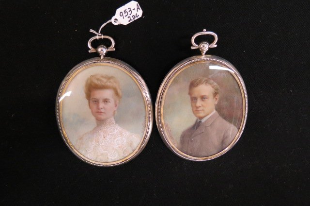 2 Miniature Portrait Paintings on Ivory, (1 of 5)