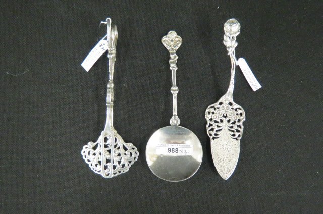 3 European Silver Servers; (1 of 5)