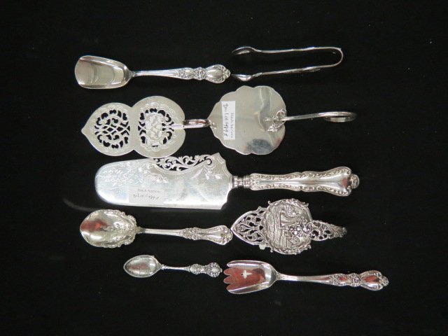 8 Pc. Estate Silver Lot of Servers; (1 of 3)